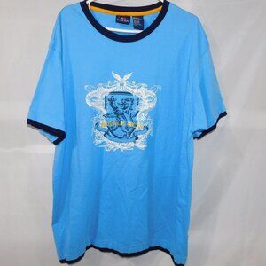 Vintage 90s  Bugle Boy Blue lion Crest T Shirt Mens 2XL Retro